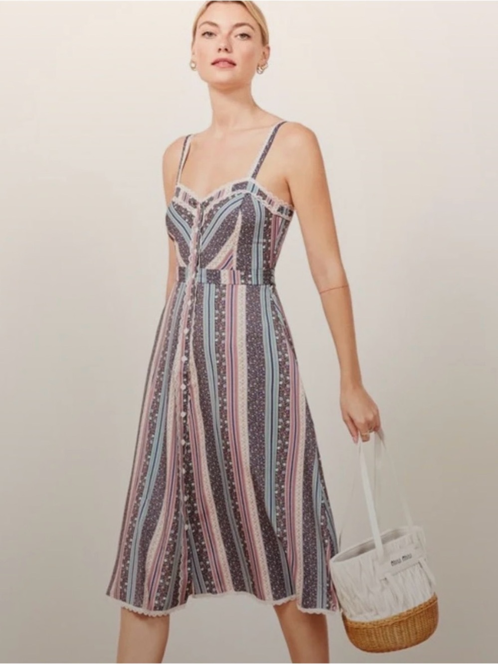 Reformation Sandalwood Midi Dress Size 12